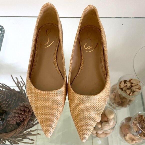 Sam Edelman,  Wanda Pointed Toe, Ballet Flat , Bleached Beachwood Weave, Size 5 - Picture 6 of 8